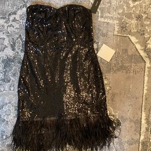 Lulus black sequin dress size XS runs small